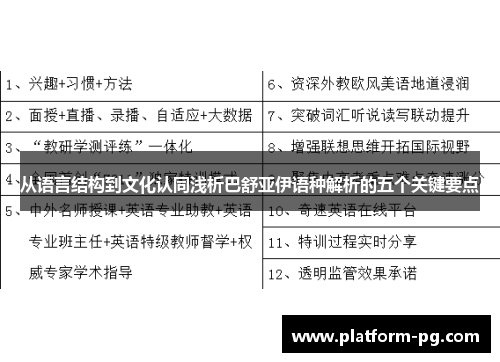 从语言结构到文化认同浅析巴舒亚伊语种解析的五个关键要点